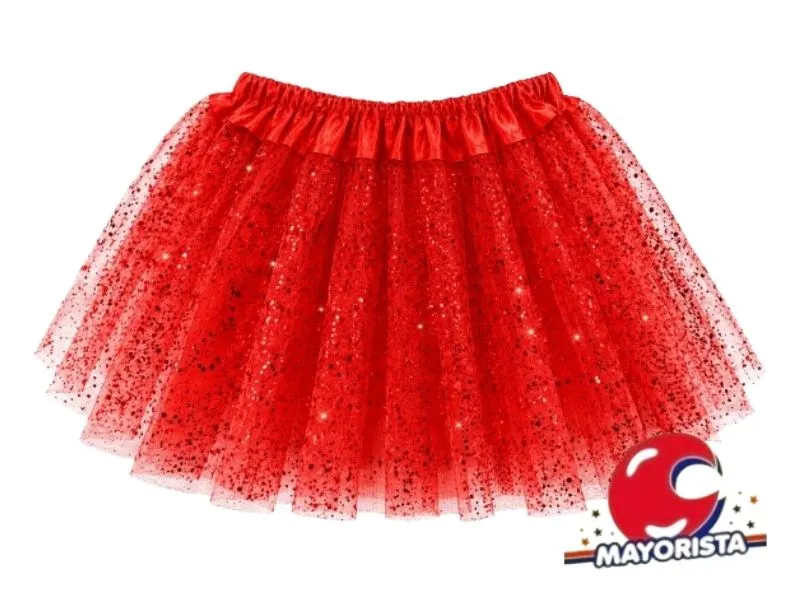 TUTU TUL ROJO C/BRILLO (YJ0365) YJ IMPORT