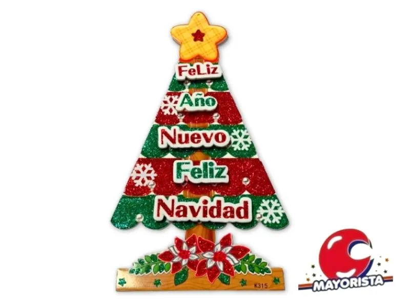[0454543685024] ADORNO ARBOL FELIZ NAVIDAD 41X20 BOLSA (NS368502) POKA