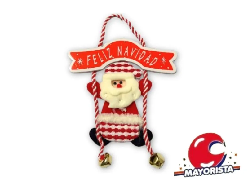 ADORNO COLGANTE PAPA NOEL C/SONAJEROS BOLSA 32X22 (NS410932) POKA