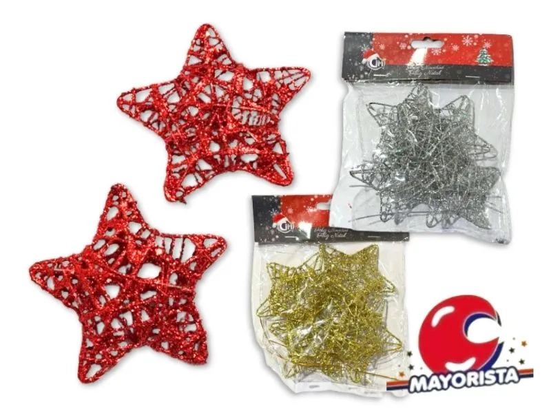 ADORNO ESTRELLAS CALADAS 8CM X 4 (NS203182) POKA