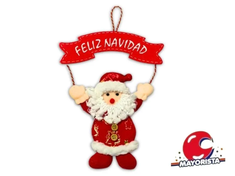 ADORNO PAPA NOEL COLGANTE FELIZ NAVIDAD BOLSA 32X21 (NS229552) POKA 2026