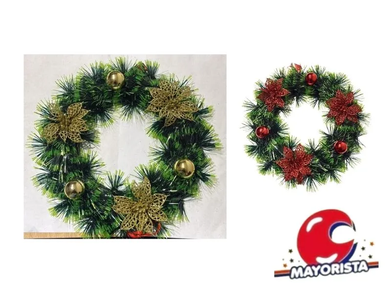 ADORNO PUERTA CORONA MUERDAGO 25 CM CON ADORNOS (NS368738) POKA 2026
