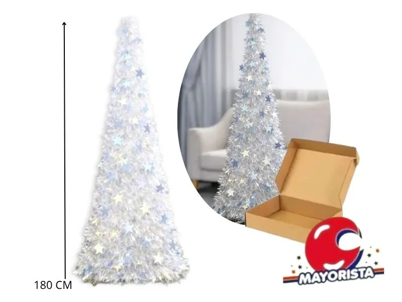 ARBOL 1,80 MTS POLLERA BLANCO IRIDISCENTE (NS410402) POKA 2026