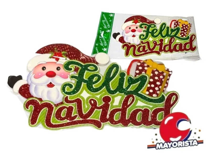 CARTEL COLGANTE FELIZ NAVIDAD BOLSA 35X20 (NS330509) POKA