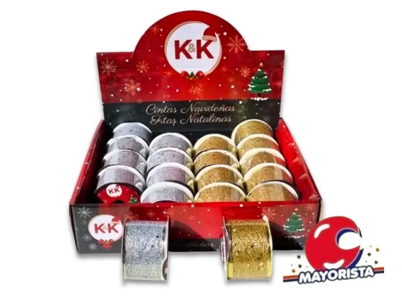 CINTA NAVIDENA 5 CM PLATA/DORADA (NS203500) POKA 2026