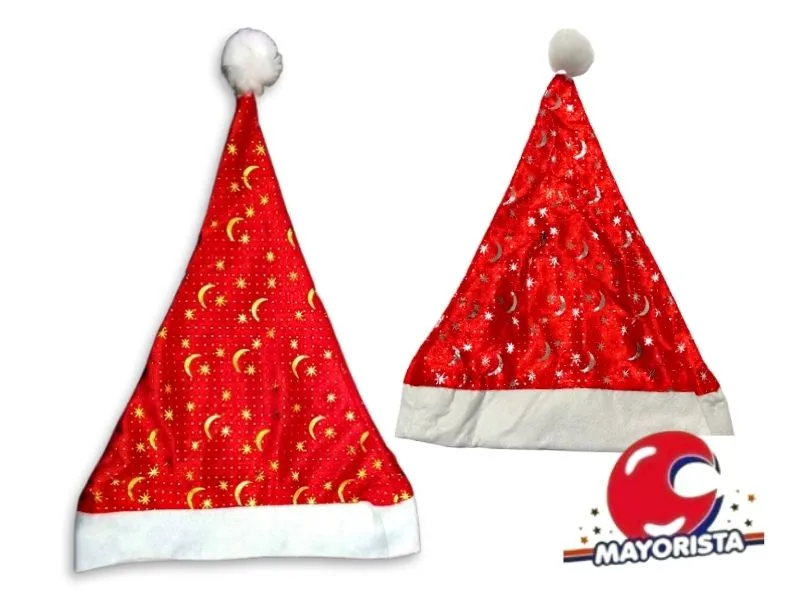 GORRO PAPA NOEL TELA BRILLOSA C/DETALLES (NS088759) POKA