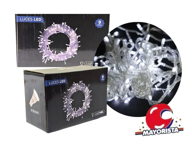 LUCES X 100 LED BLANCA FRIA 9 MTS CAJA NEGRA (NS410416) POKA 2026