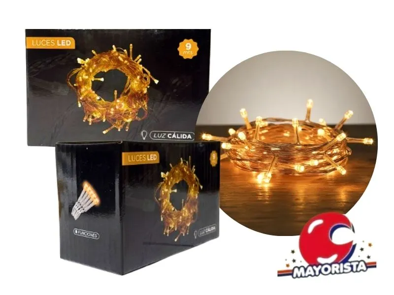 LUCES X 100 LED CALIDA 9MTS CAJA NEGRA (NS410414) POKA
