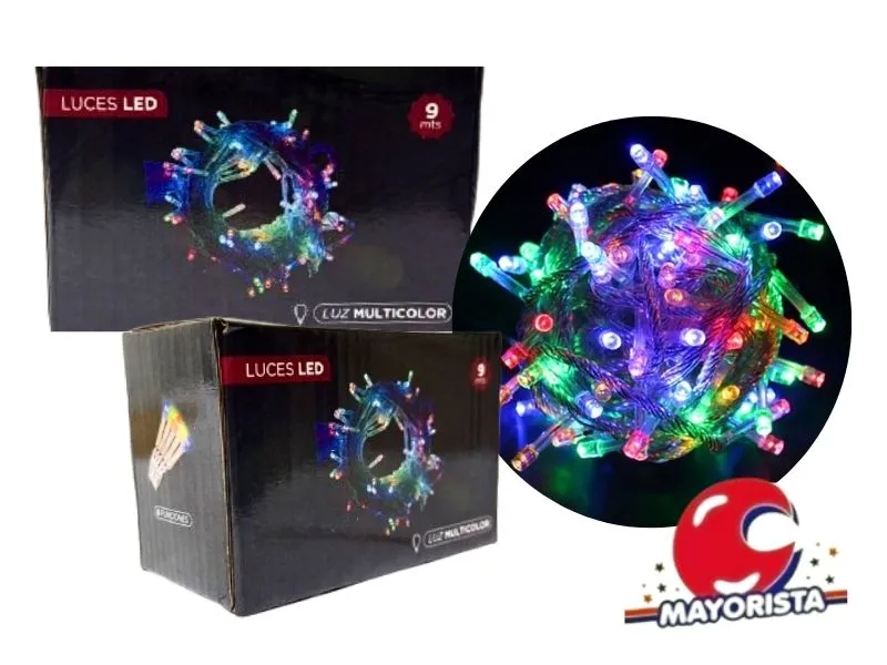 [6905564104178] LUCES X 100 LED MULTICOLOR 9 MTS CAJA NEGRA (NS410417) POKA