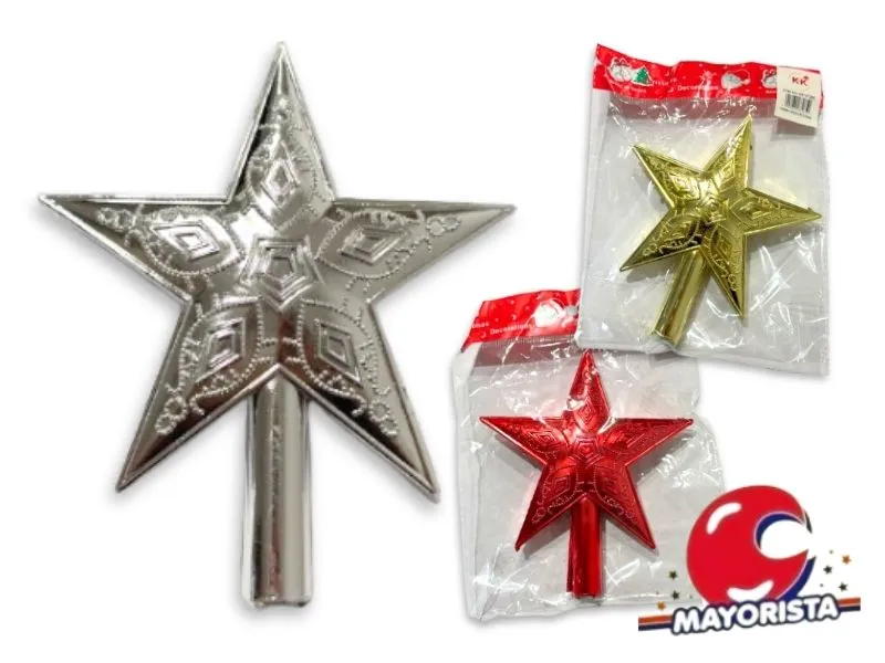 PUNTAL ESTRELLA 15 CM PLATA/DORADA/ROJA (NS187265) POKA 2026