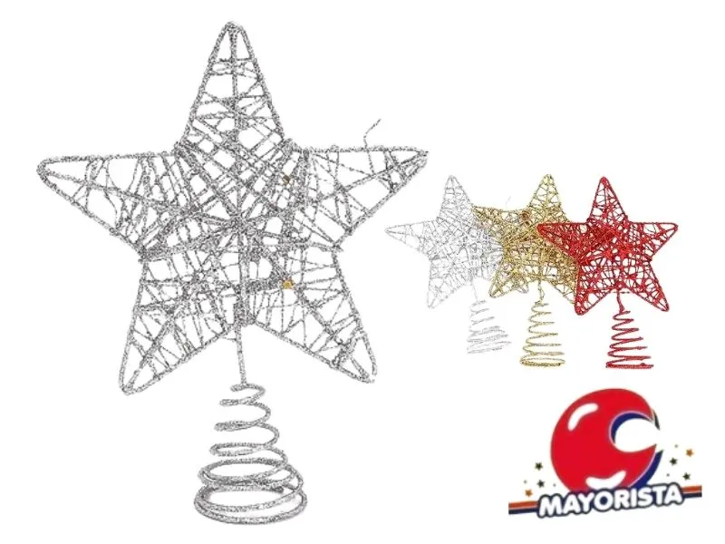 PUNTAL ESTRELLA ALAMBRE 23 CM PLATA/ROJO/DORADA (NS256802) POKA 2026