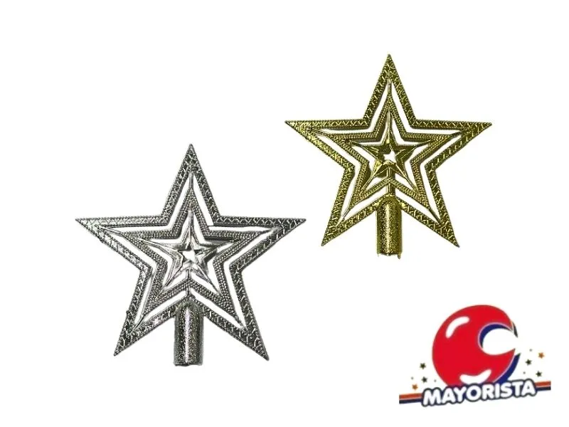 PUNTAL ESTRELLA CALADA 19 CM ROJA/DORADA/PLATA (NS203174) POKA