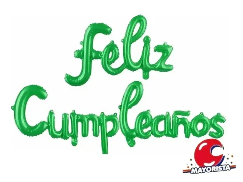 GLOBO MYLAR FRASE CURSIVA FELIZ CUMPLEANOS VERDE (CHY-TZ311) CHG