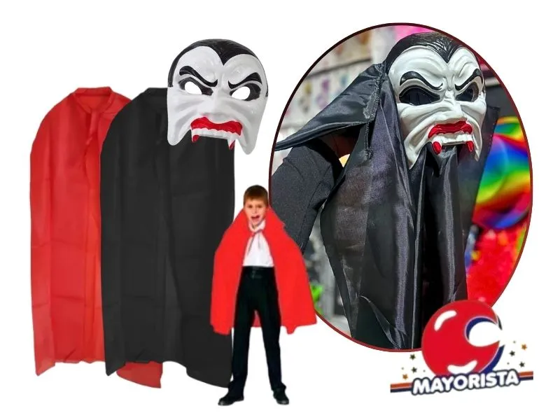 SET DISFRAZ DRACULA (MASCARA Y CAPA) LEON