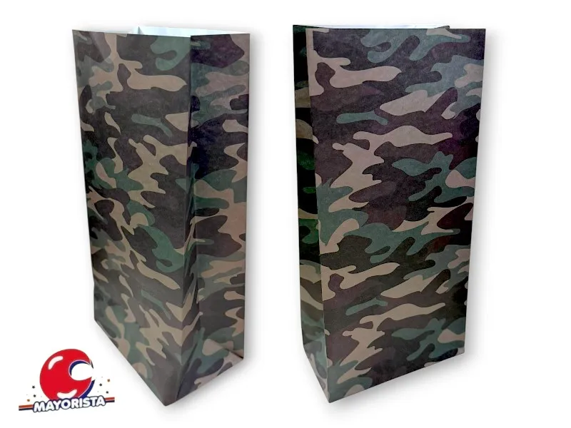 BOLSITA PAPEL X 10 CAMUFLADA 15X25X8 SPACE