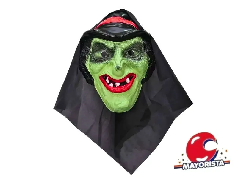 CARETA PLASTICA BRUJA C/TELA NEGRA (3245T) TRIGGER PACK