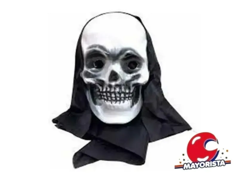 CARETA PLASTICA CALAVERA C/TELA NEGRA (3321T) TRIGGER PACK