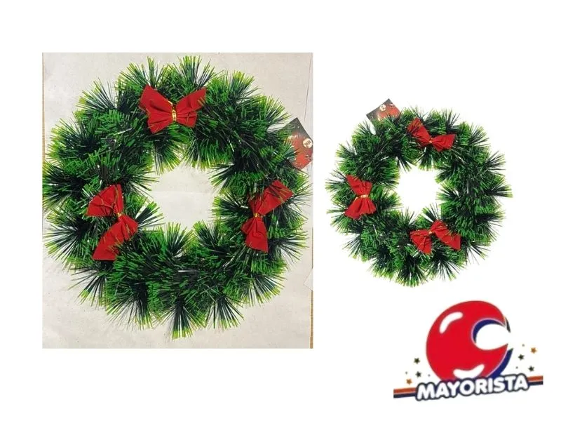 ADORNO PUERTA CORONA MUERDAGO 25 CM CON MONOS (NS410831) POKA 2026