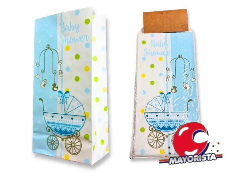 BOLSITA PAPEL X 10 BABY SHOWER CELESTE (BE05) KAPPSA